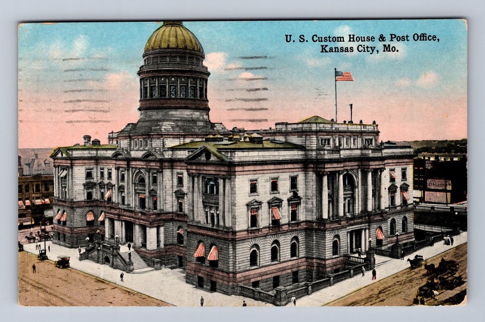 Kansas City MO-Missouri US Custom House And Post Office Vintage c1915 Postcard