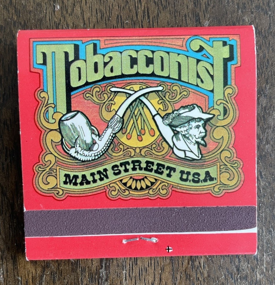 Disney World VTG Matchbook Main Street Tobacconist Magic Kingdom UNSTRUCK NICE