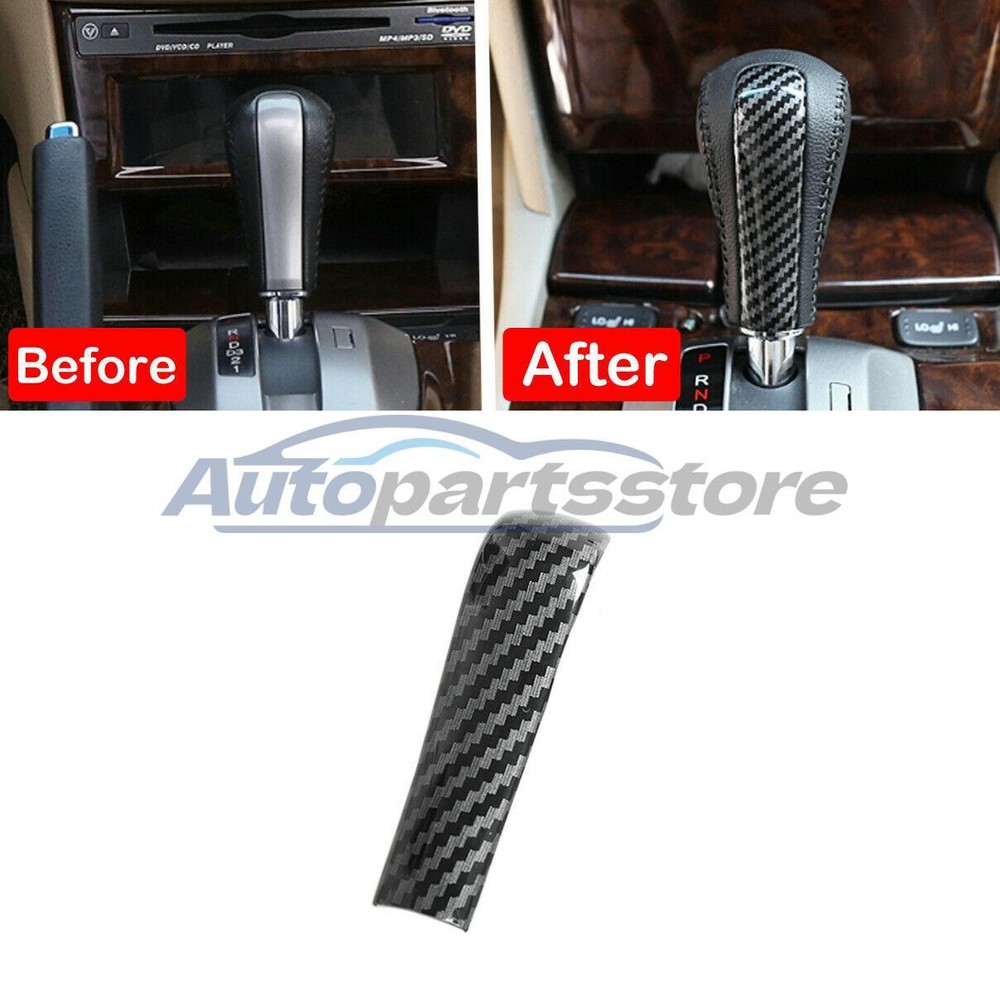 Fit For Honda Accord 2008-2013 Crosstour Carbon Fiber Gear Shift Knob Cover Trim