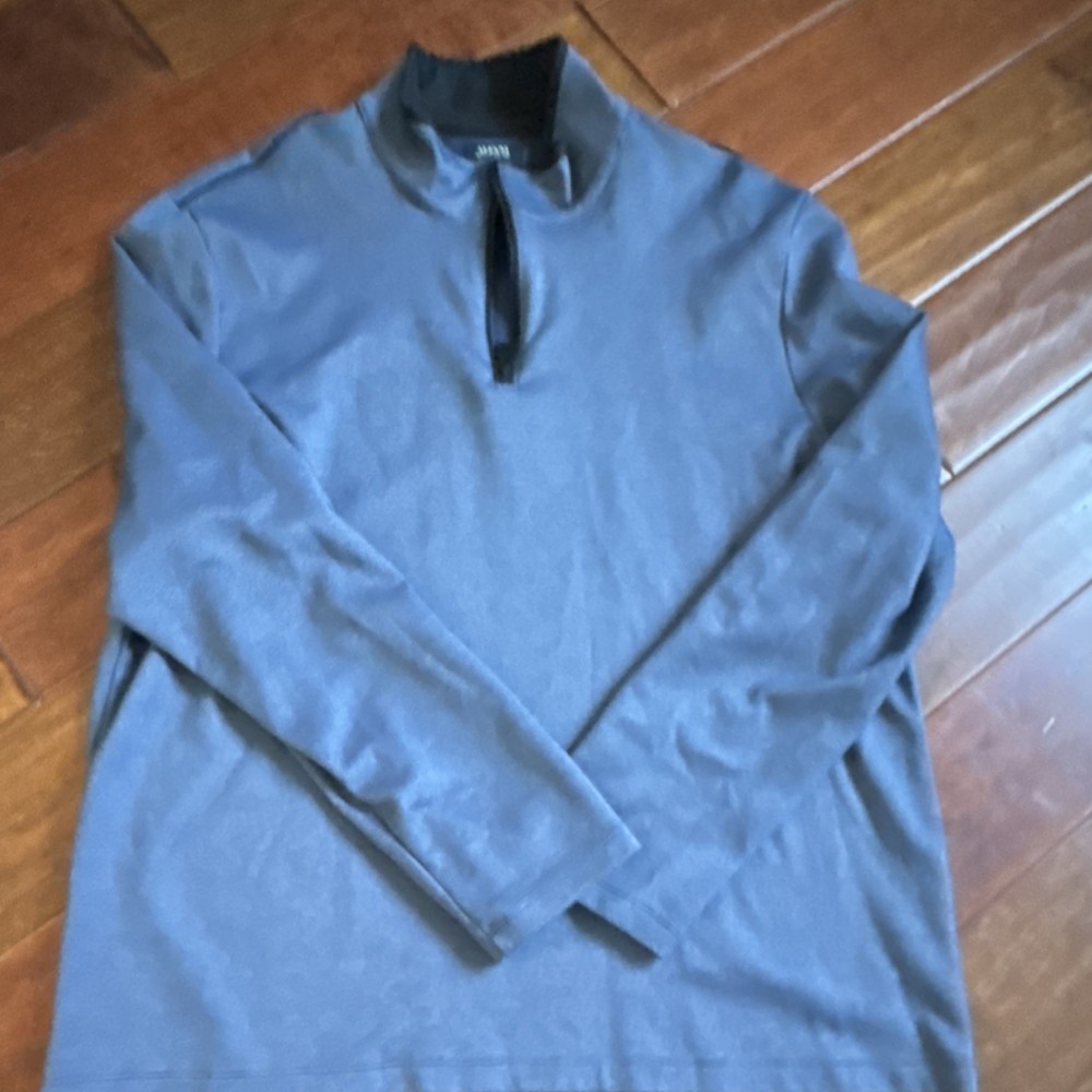 Alfani Regular Fit XX-Large Blue 1/4 Zip Mock Neck Pullover Cotton Polyester Men