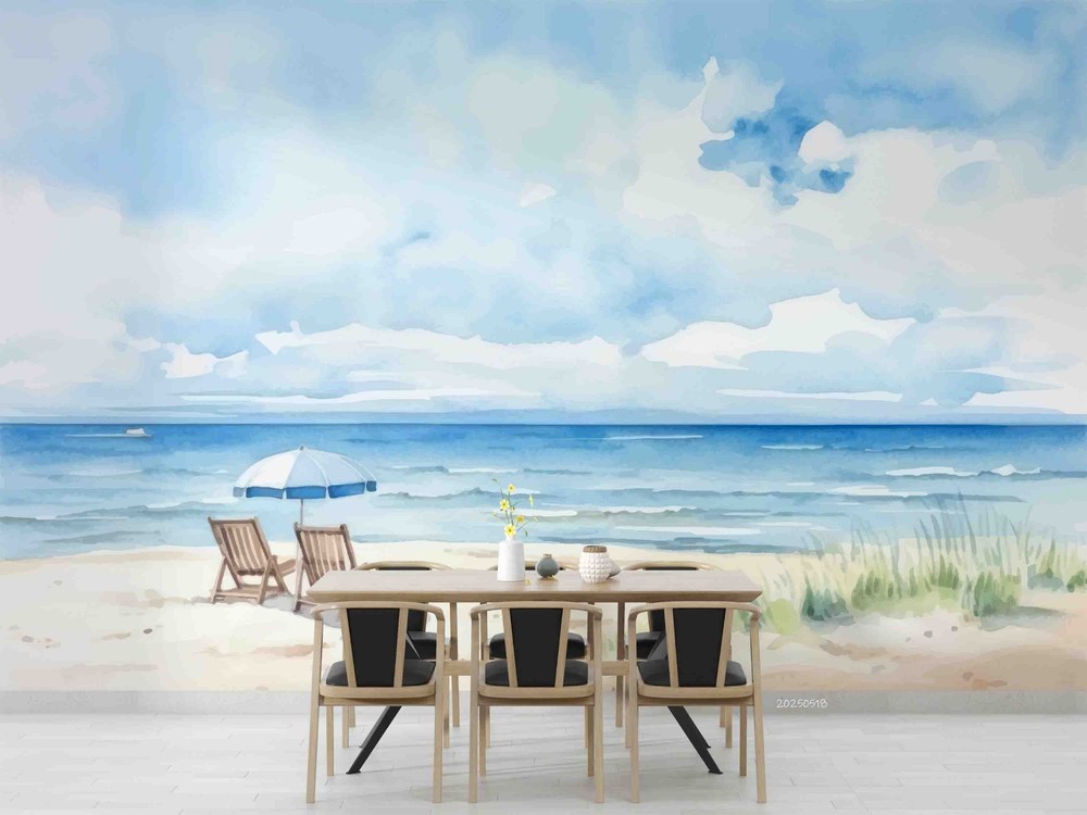 3D Sky Ocean Summer Landscape Wall Murals Wallpaper Murals Wall Sticker 2