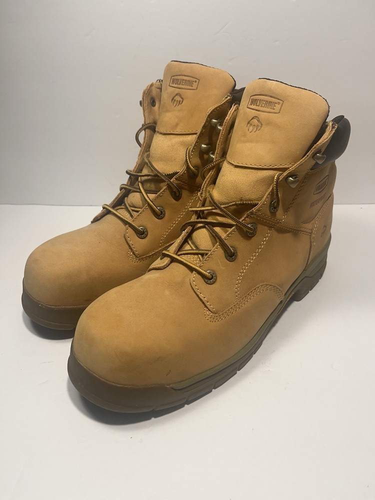 Wolverine Steel Toe Slip Resistant Work Boots ASTM F2413-11 12M Beige Leather