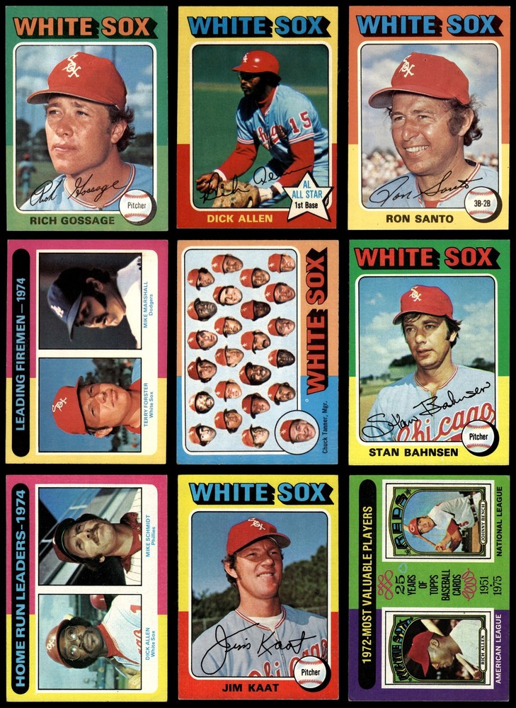 1975 Topps Chicago White Sox Near Team Set 5.5 - EX+ 2949586 (29 / 33 cards)