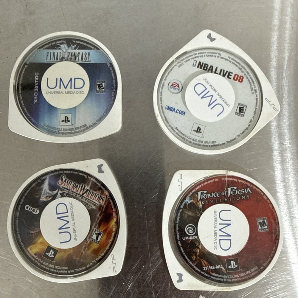 Lot Of 4 Sony PSP Games Final Fantasy Samurai Warriors Prince Persia NBA Live 08