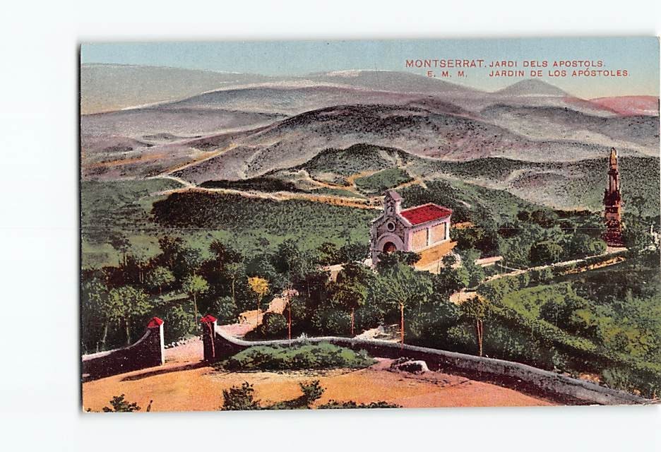 Postcard Jardin De Los Apostoles Montserrat Spain