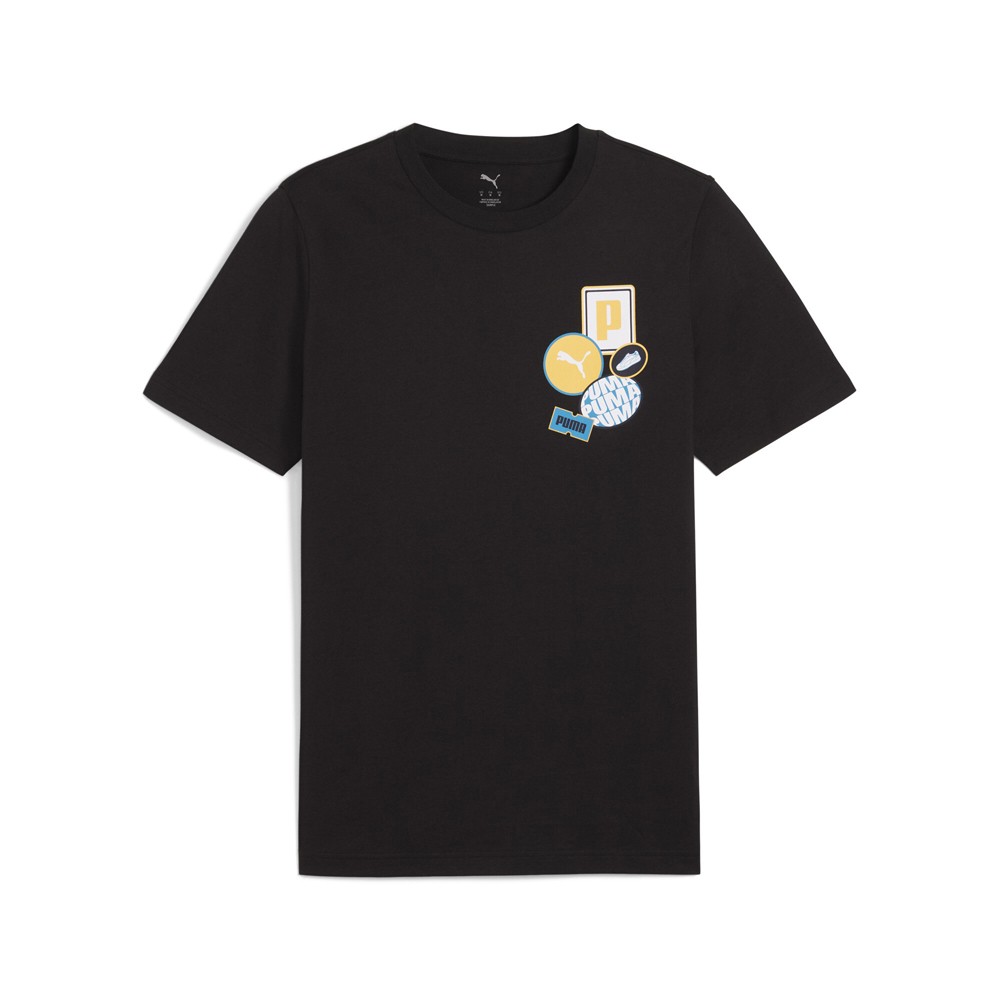 PUMA Icon Graphic Crew Neck Short Sleeve T-Shirt Mens Black Casual Tops 68889001