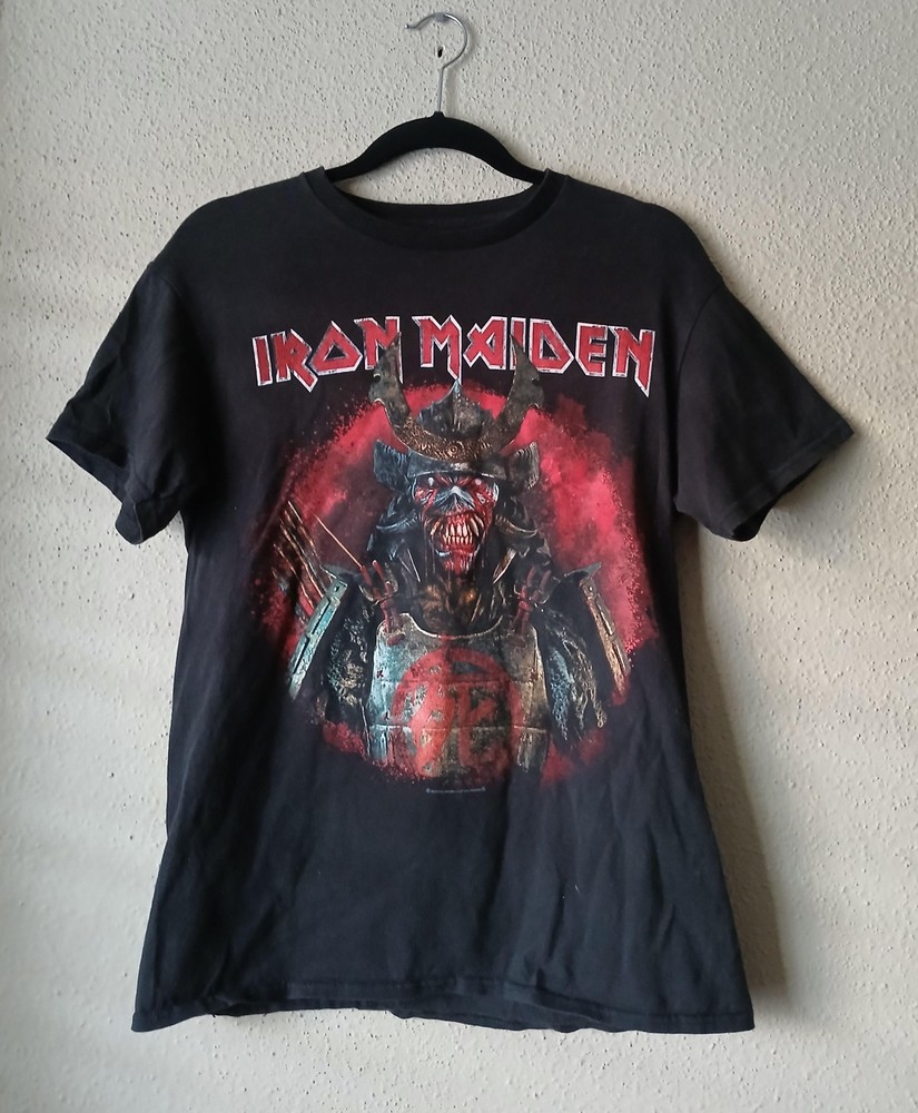 Iron Maiden Shirt Mens Medium Black Samurai Eddie Senjutsu Band Tee Metal