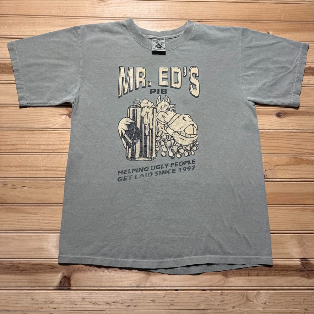 Vintage 1997 Mr Ed’s PIB Helping Ugly People Get Laid Beer Funny T-Shirt - Small
