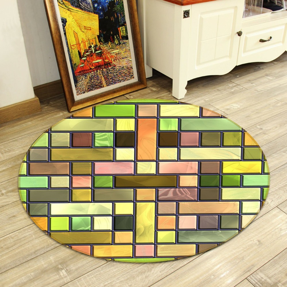 3D Colorful Square Brick NAO10361 Game Rug Mat Elegant Photo Carpet Mat Fay