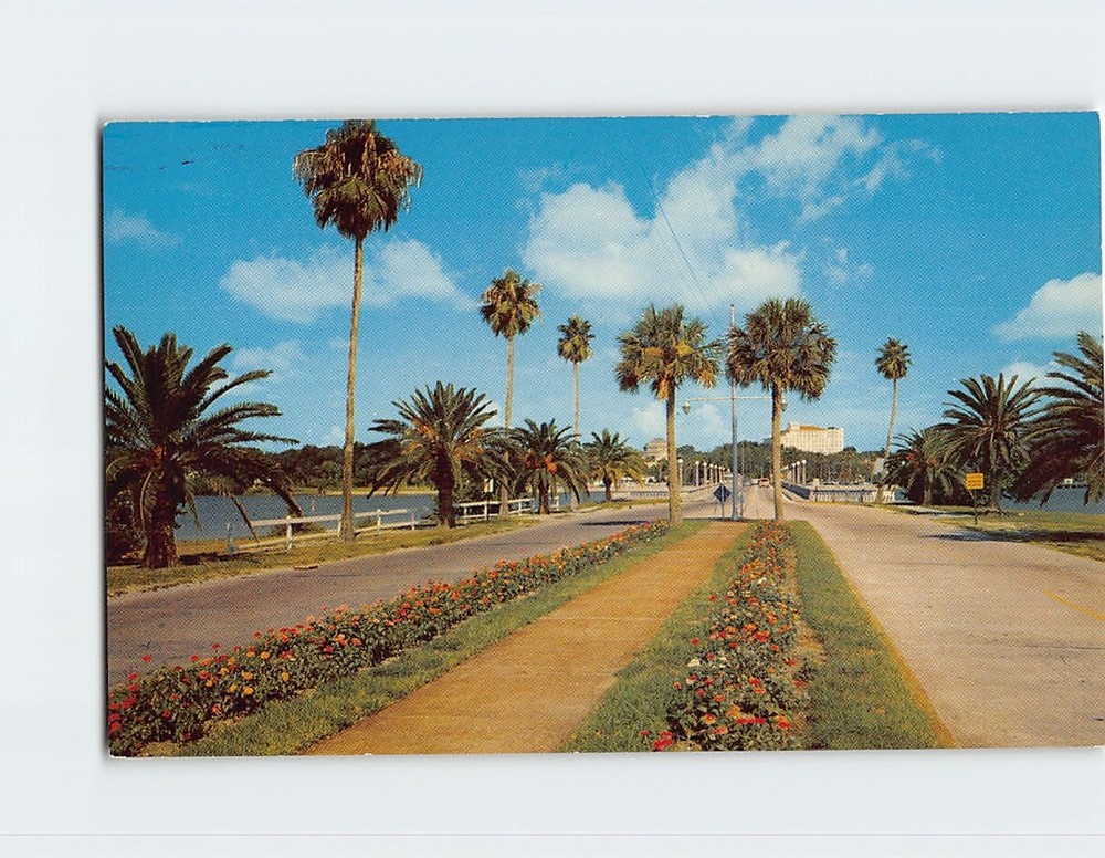 Postcard  Memorial Causeway Connecting Clearwater Beach to The Mainland Florida