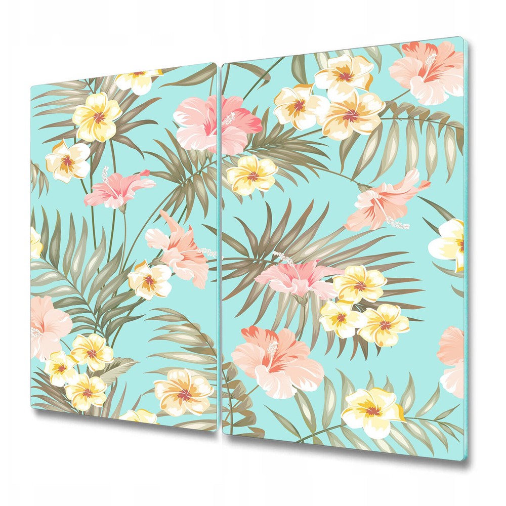 Glass Surface Protector Worktop saver Candy tropical flowers green Peel Stick