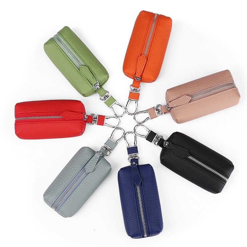 Cowhide Leather Keychain for Men and Women - Durable House Keys Holder Bag Accessory