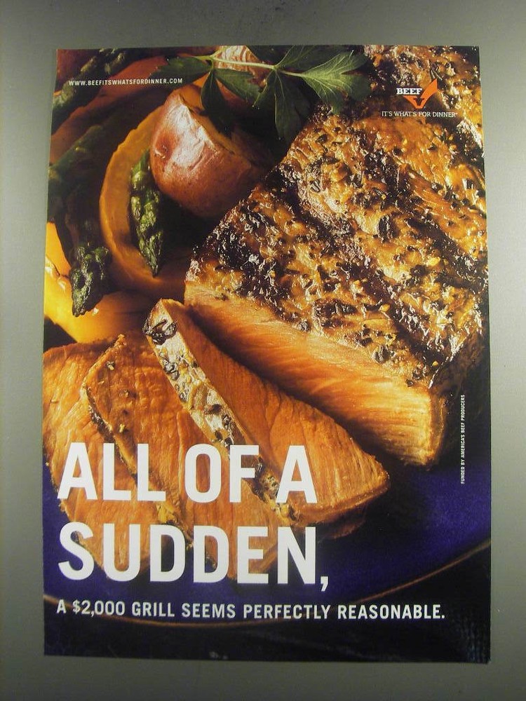2004 America's Beef Producers Ad - All of a sudden, a $2,000 grill seems