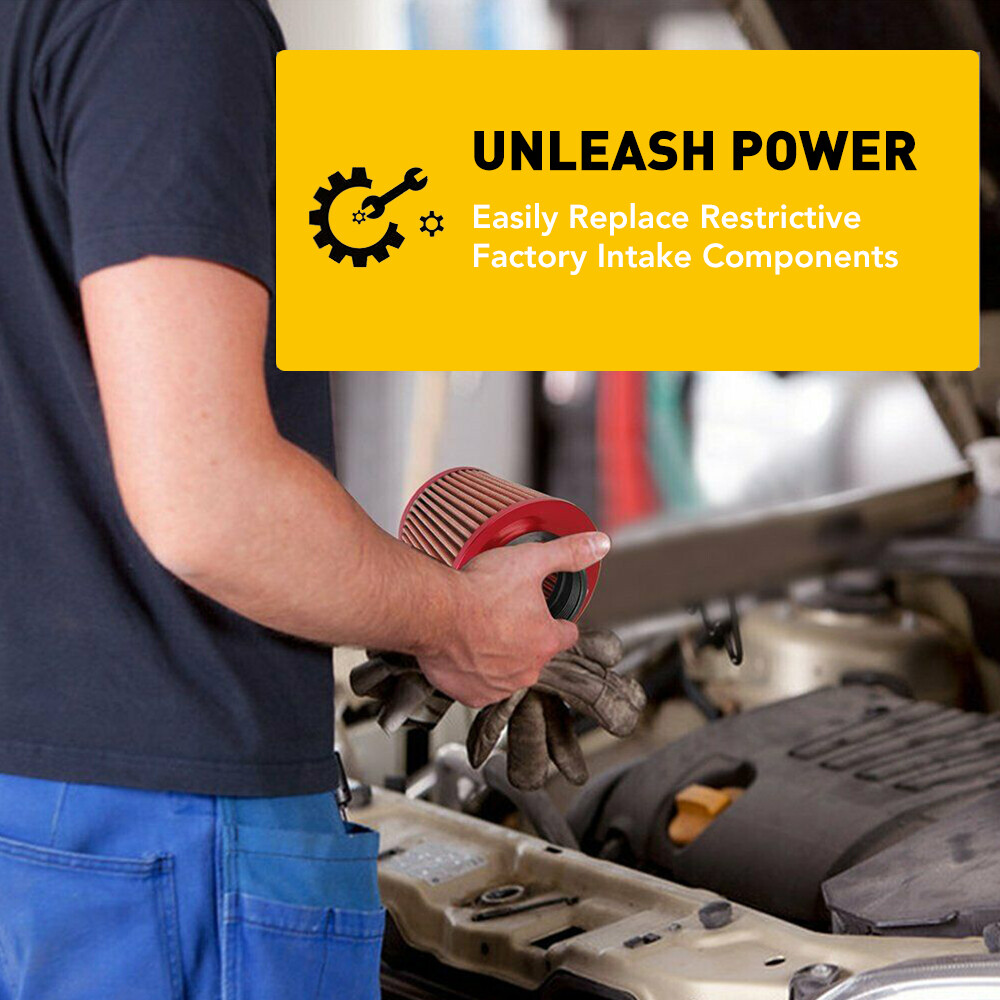 3'' Universal Cold Air Power Filter Intake Kit Induction Car Hose Flow Pipe US