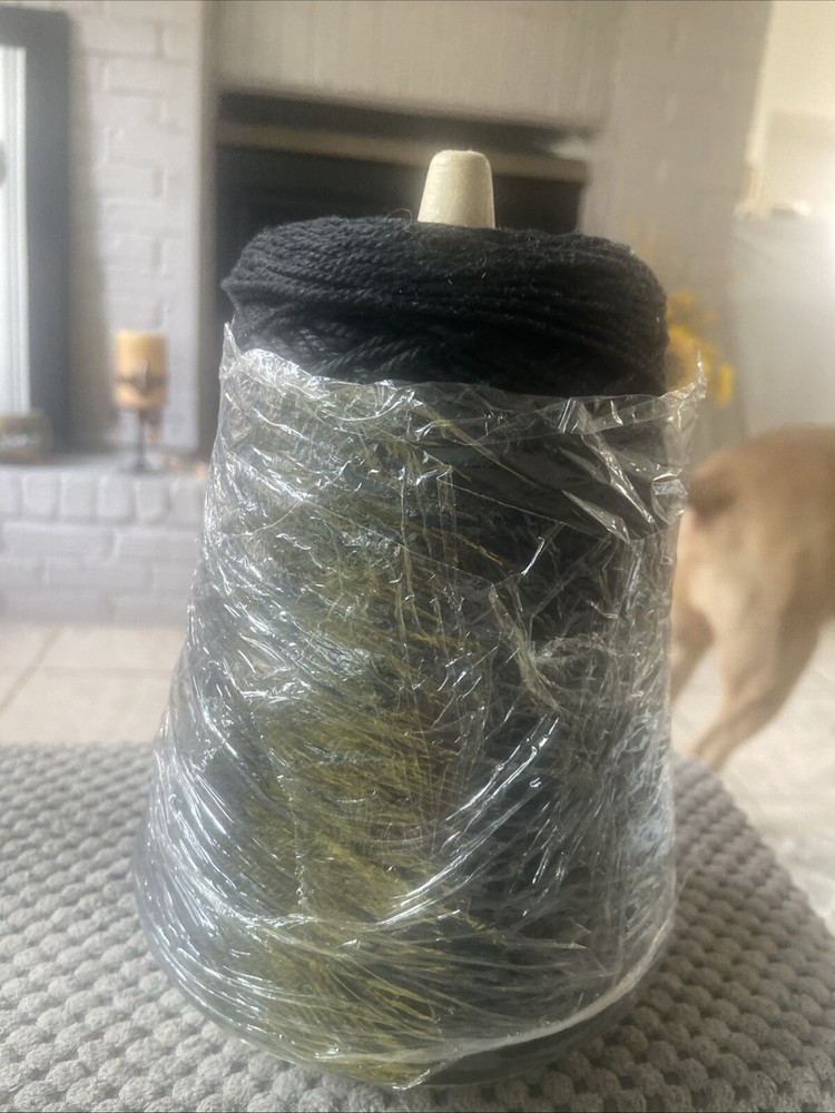 Vintage LG Skein Crystal Palace 100% Cotton Yarn No 9598 Black Belgium