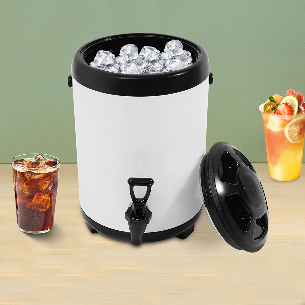 Commercial Coffee Urn Stainless Steel Hot&Cold Dispenser Warmer Fast Brew White