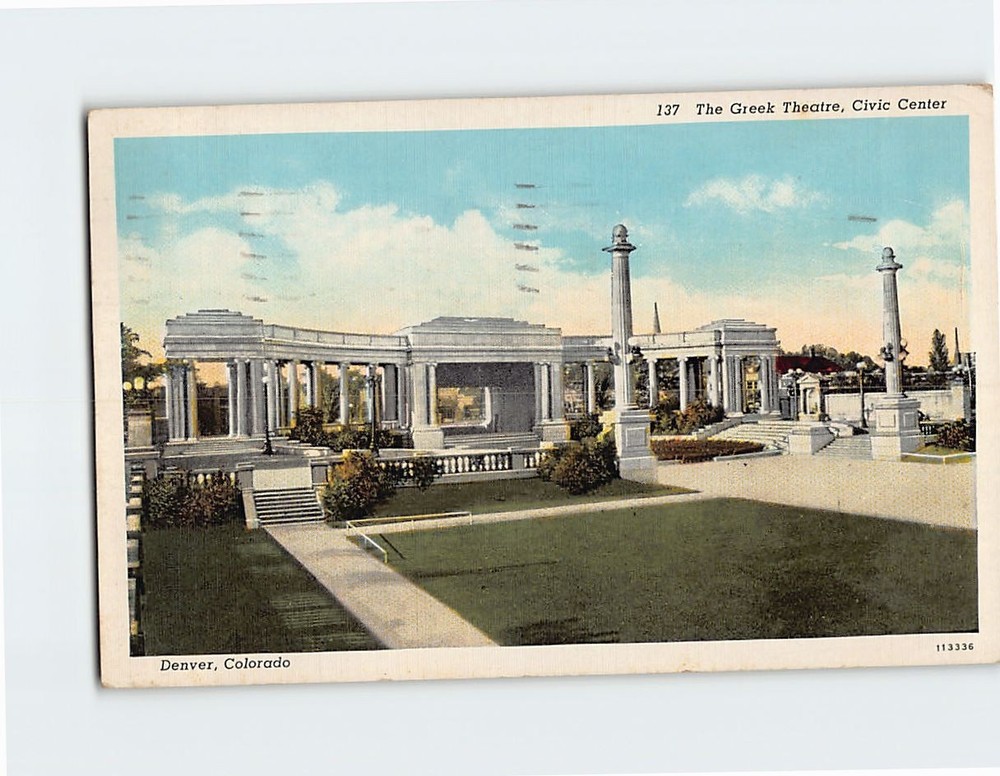 Postcard Greek Theatre Civic Center Denver Colorado USA
