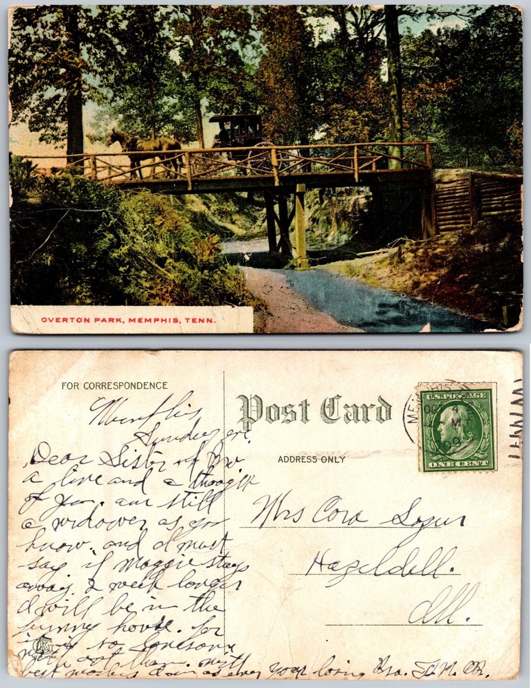 Overton Park Bridge Memphis TN Postcard