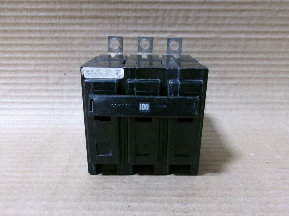 Eaton BAB3100H 3 Pole 100 Amp 240V Circuit Breaker White Label