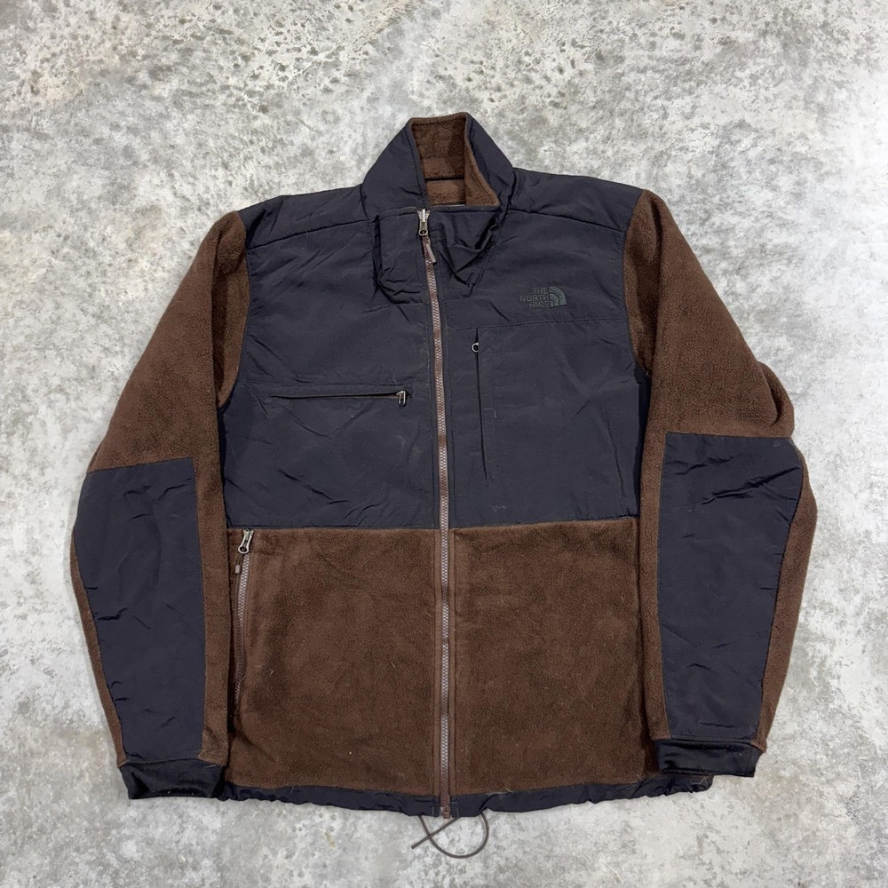 Vintage The North Face Jacket Mens XL Brown Denali Fleece full zip 90s hiking