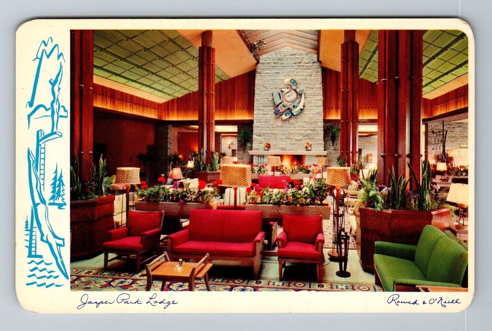 Jasper-Alberta, Jasper Park Lodge, Advertising, Vintage Postcard