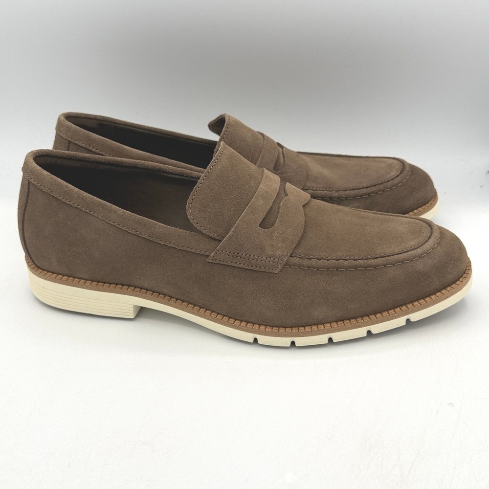 Cole Haan FlexGrand+ Penny Loafer Mens 11.5 Truffle Suede Ivory C41635