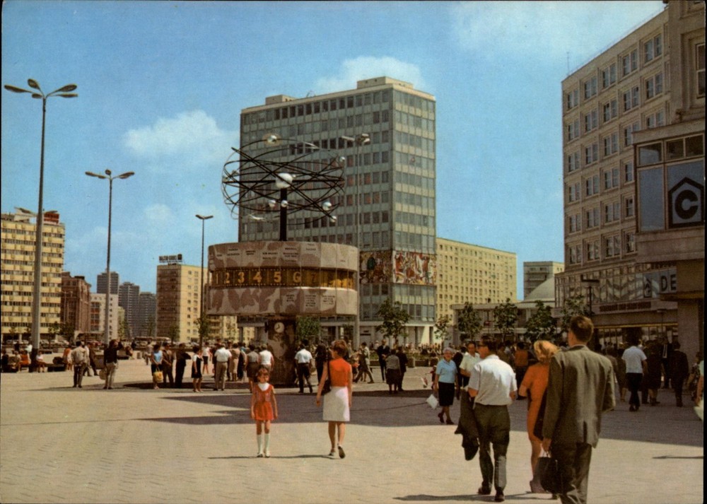 Alexanderplatz Berlin Germany World Clock vintage postcard e261