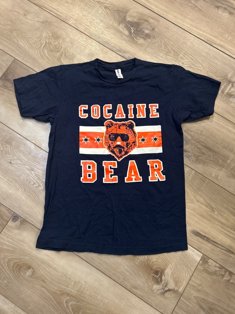 Cocaine Bear Roaring T-shirt Football Size M Blue  Men’s Chicago Mike Ditka