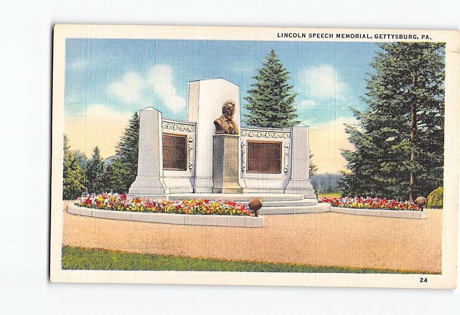 Postcard Lincoln Speech Memorial Gettysburg Pennsylvania USA