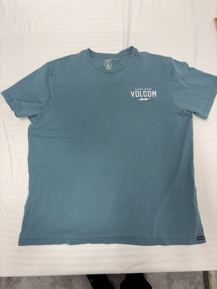 Volcom Shirt Mens XL Blue Teal White Skating Surfing Stone Lightweight