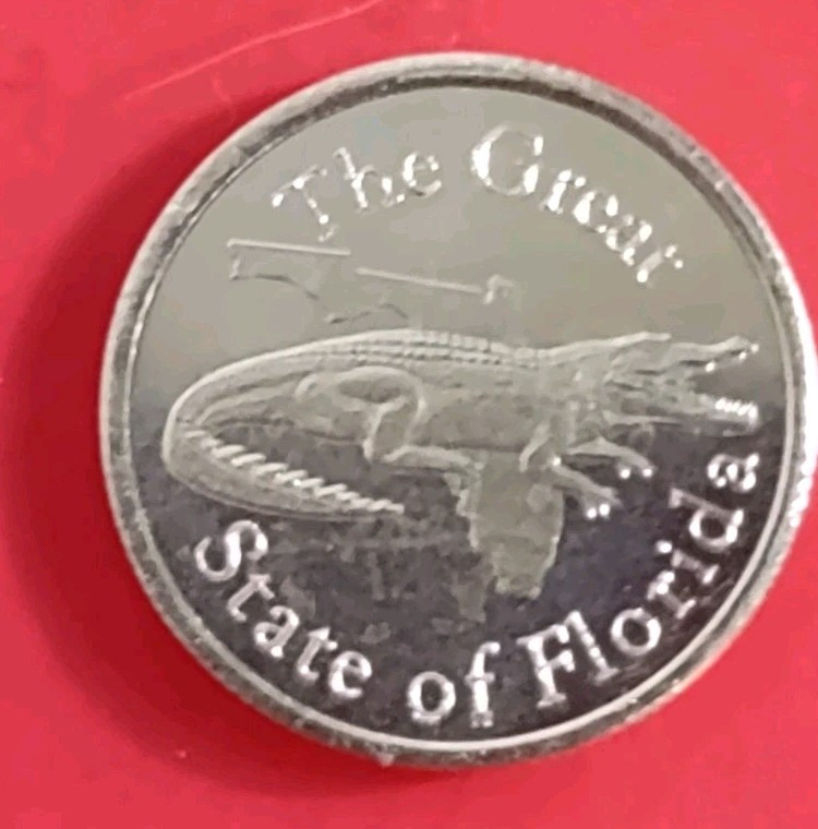 1 • (  Florida / Alligator ) Gram  .999 Silver Round- .999 Fine Silver • 1 Gram