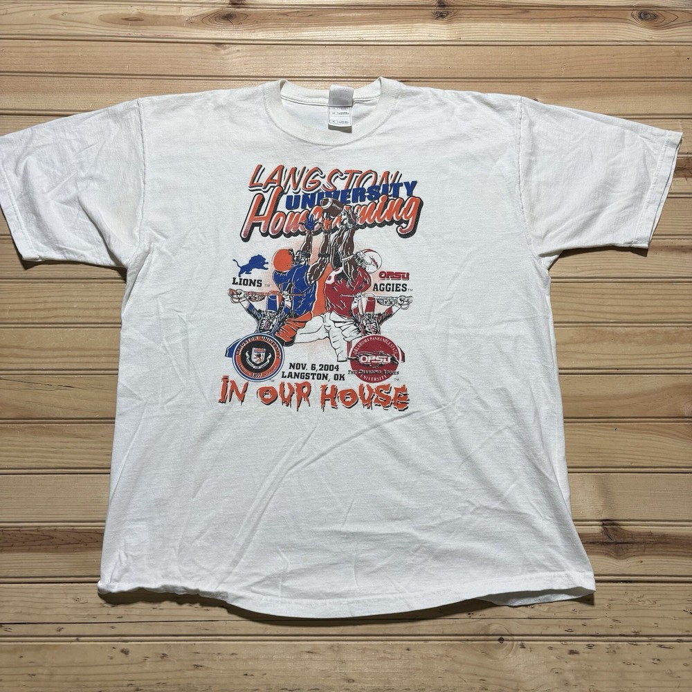 Vintage Langston University Vs OPSU College Football HBCU Shirt Size XL