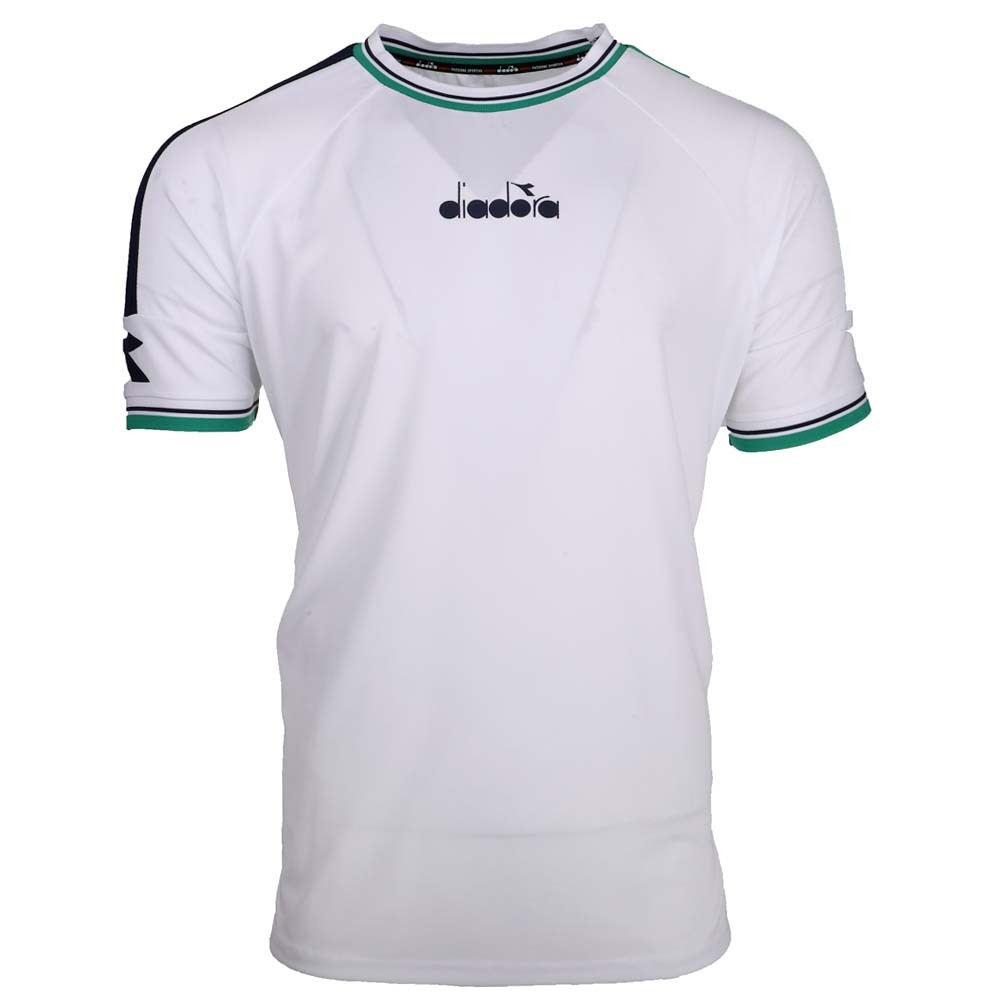 diadora Icon Tennis Crew Neck Short Sleeve Athletic T-Shirt Mens White Casual To