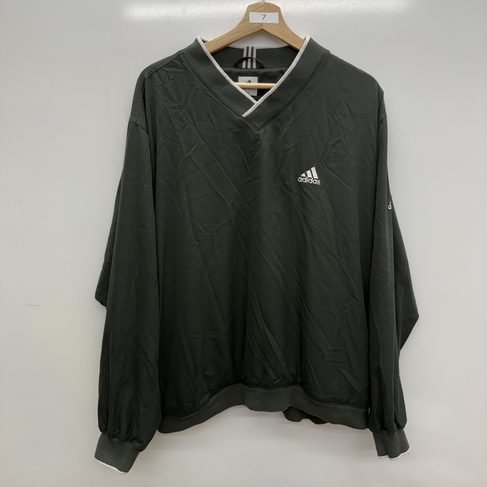 Vintage Adidas Windbreaker Mens Large Green Pullover 90s Y2K