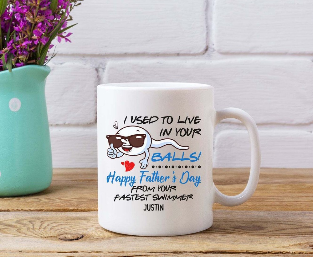 Personalized Fastest Swimmer Mug Happy Fathers Day Cup Gift For Dad New Daddy