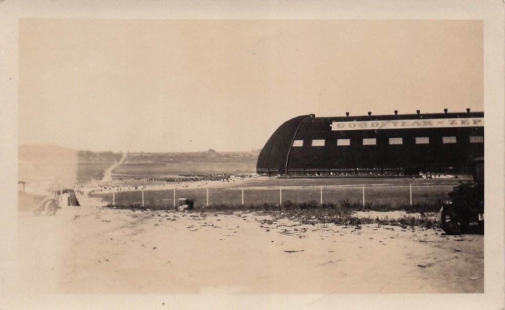 RPPC Goodyear Zeppelin Airdock Akron Fulton Ohio Airport Photo Postcard G36
