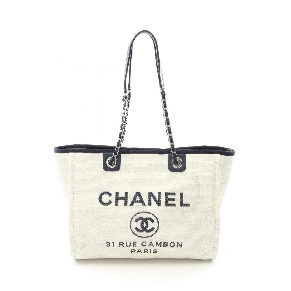 Chanel Deauville Leather Tote Bag in Canvas and Leather 185054