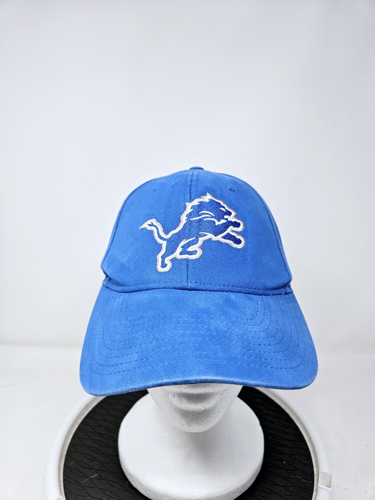 Detroit Lions Team Apparel Blue Strapback Hat NFL Used FAST SHIPPING