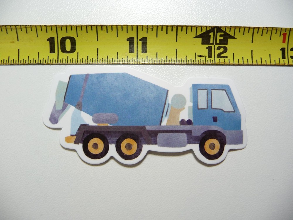 Cartoon Concrete Truck Heavy Equipment Construction Decal Sticker
