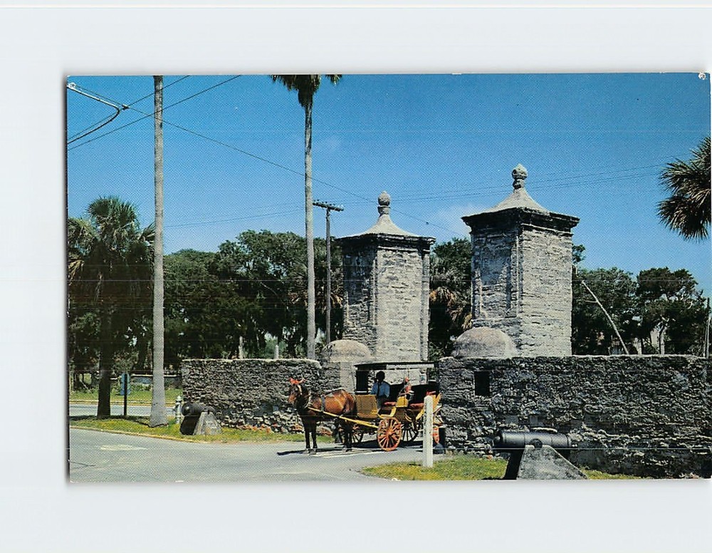 Postcard Old City Gates Saint St. Augustine Florida USA North America