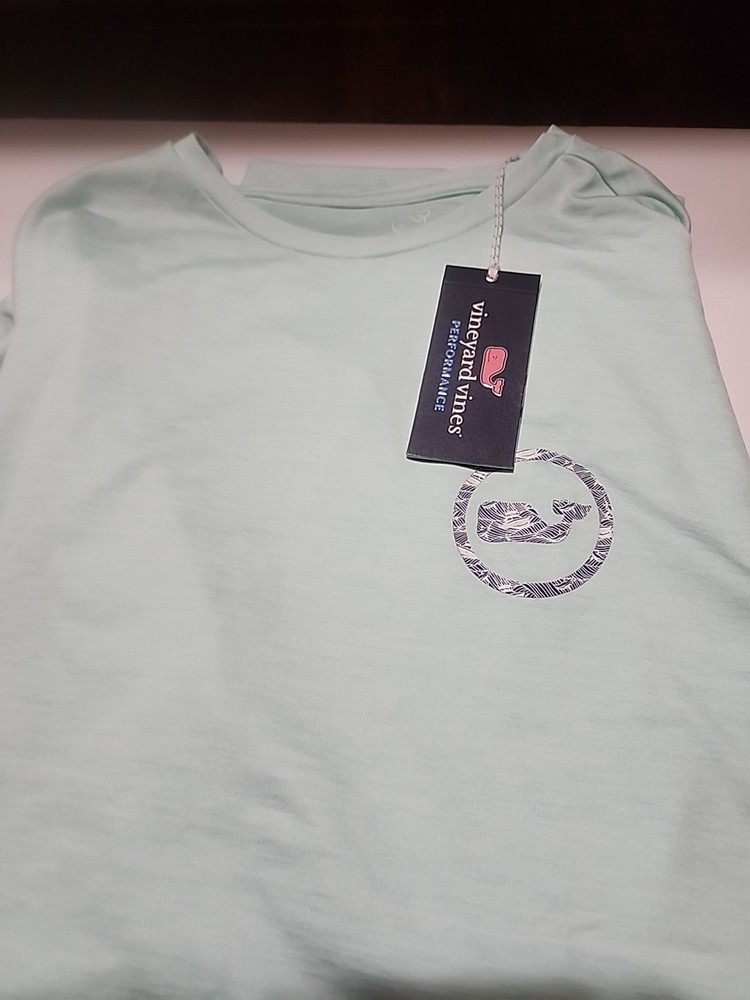 Vineyard Vines Men's Sportsfish Whale Dot Performance Teal T-Shirt  Medium NWT