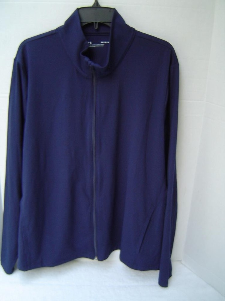 New Wmens Under Armour Navy Blue Motion Zip Front Jacket Size 3Xl  New With Tags