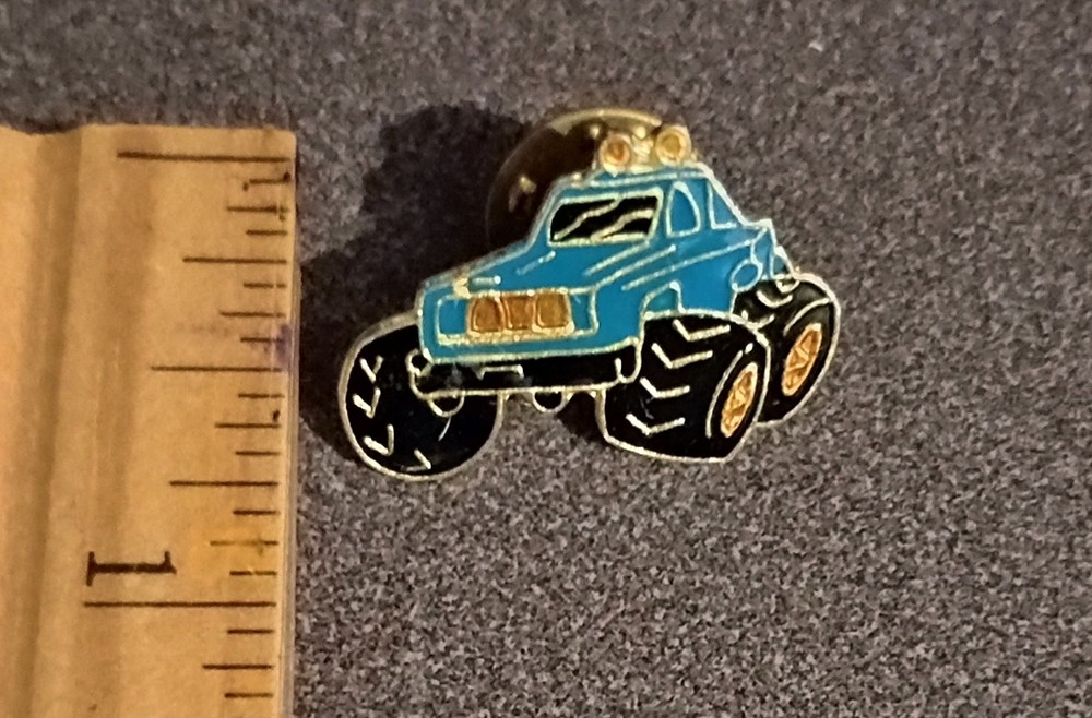Big Blue Monster Truck Collectible Vintage Metal Lapel Vest Pin