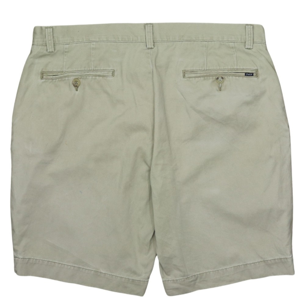 Polo Ralph Lauren Mens Shorts Beige Cotton Zip Fly Slash Pockets Relaxed M
