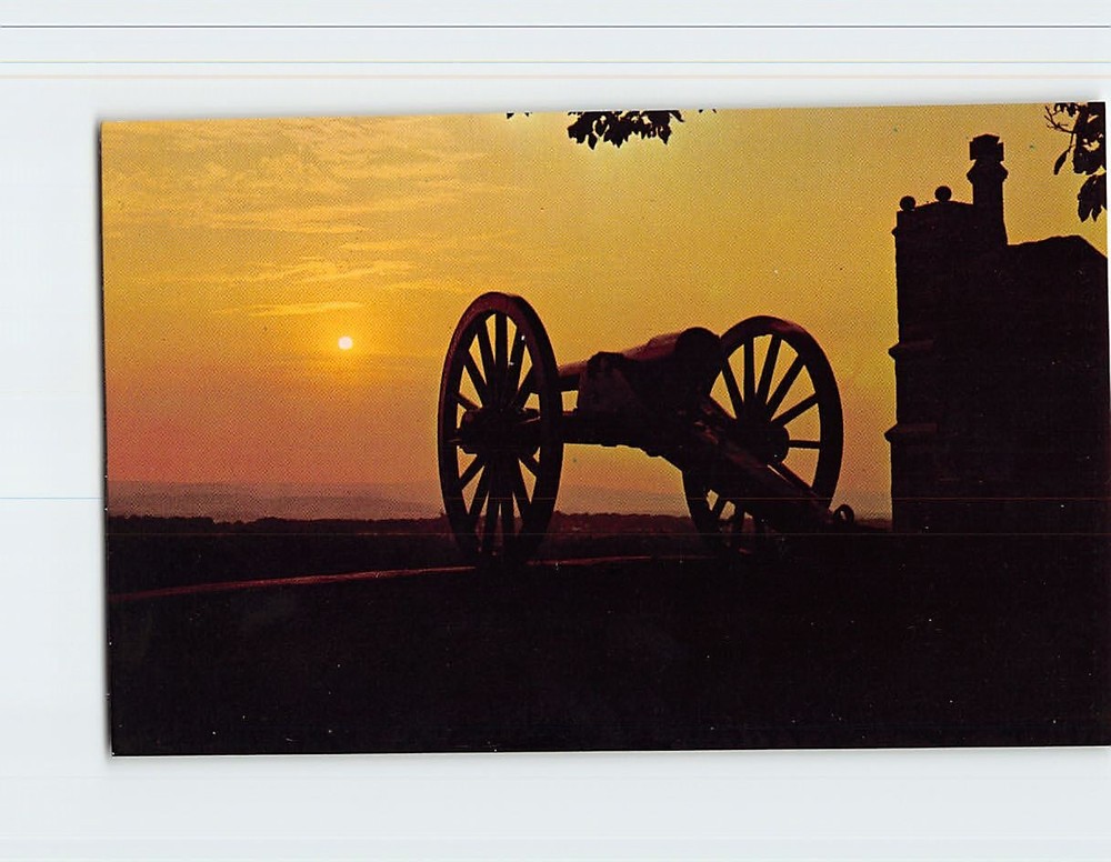 Postcard Sunset at Little Round Top Gettysburg Battlefield Pennsylvania USA