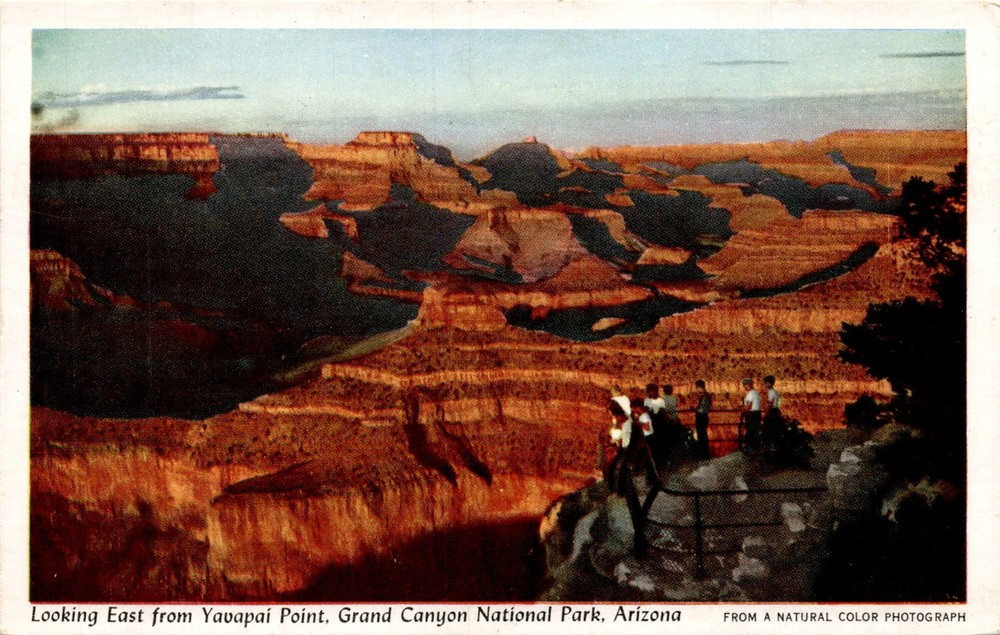 Yavapai Point, Grand Canyon National Park, Arizona, Fred Harvey, Grand Postcard