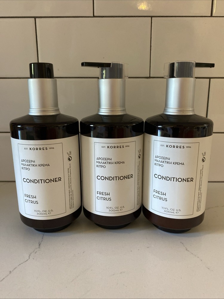 KORRES Conditioner Fresh Citrus 10fl Oz Dermatologically Tested 3 Bottles Greece