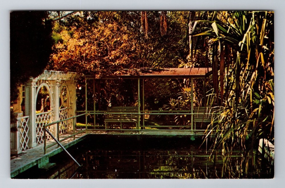 Fort Myers FL-Florida, Edison Home Swimming Pool, Antique Vintage Postcard