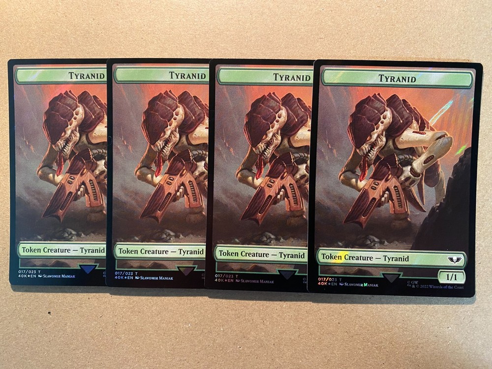 MTG 4x FOIL Tyranid Token Warhammer 40K Surge Magic the Gathering Card x4 NM