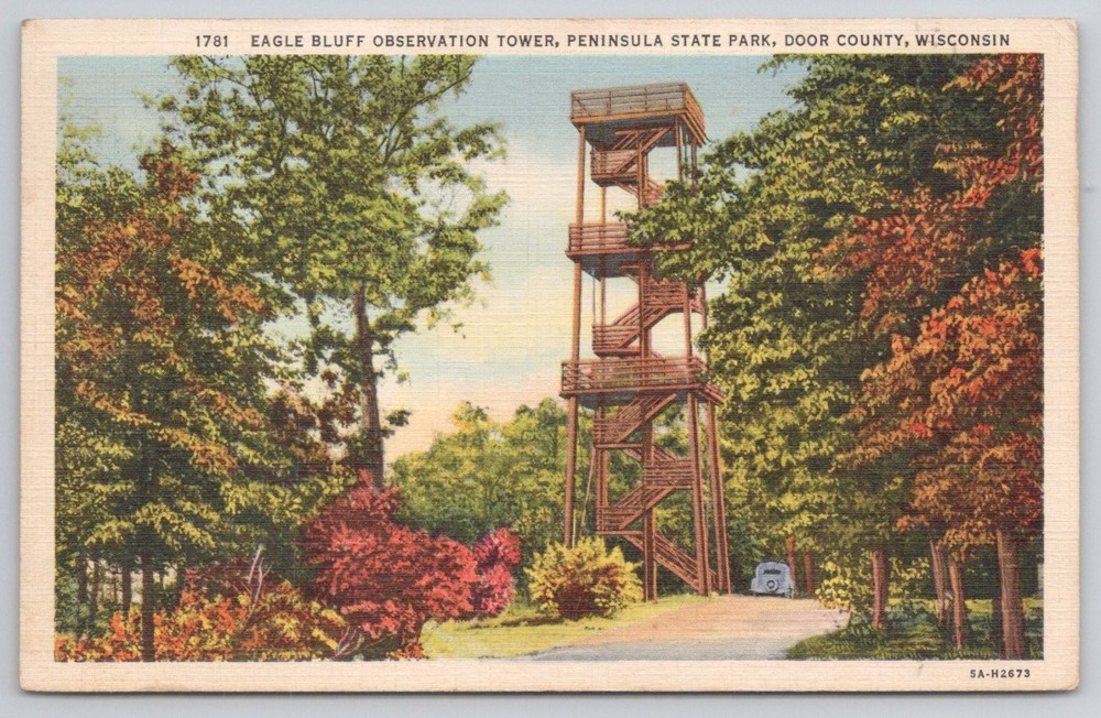 Eagle Bluff Observation Tower, Peninsula State Park, Door County WI Postcard